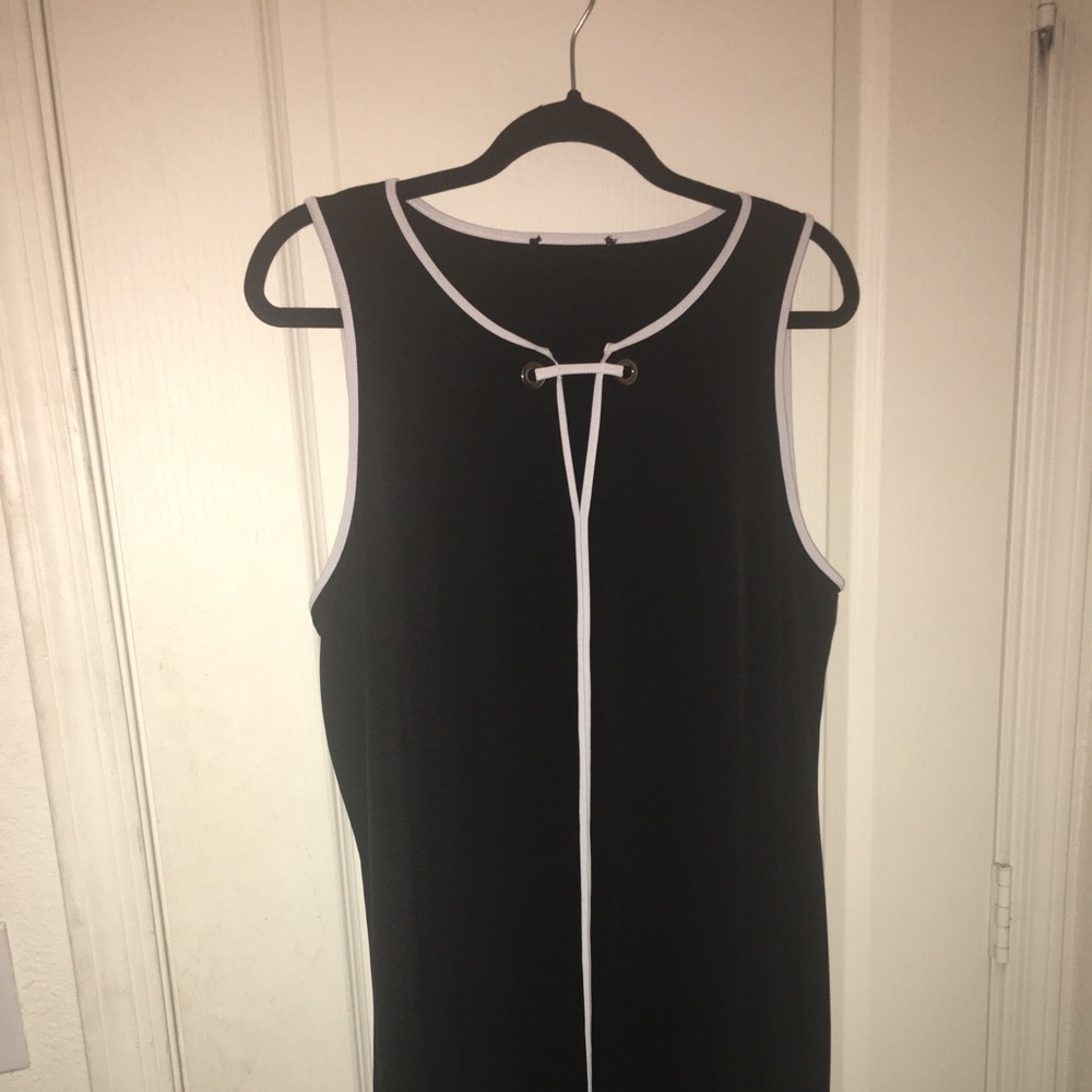 Black A-line Midi Dress